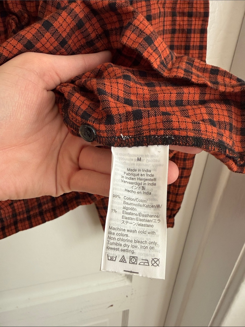 Madewell Rust Orange and Black Plaid Ruffle Top - Picture 7 of 7